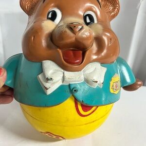 Vintage Fisher-Price Roly Poly Musical Bear Toy, 1959